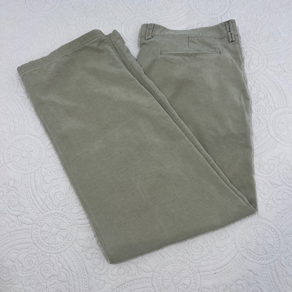 Tommy Bahama Boracay Men 38 Khaki Tan Tencel Cotton Flat Front Chino Pants